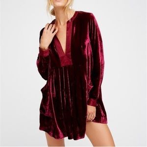 Free People Velvet Mini Swing Dress